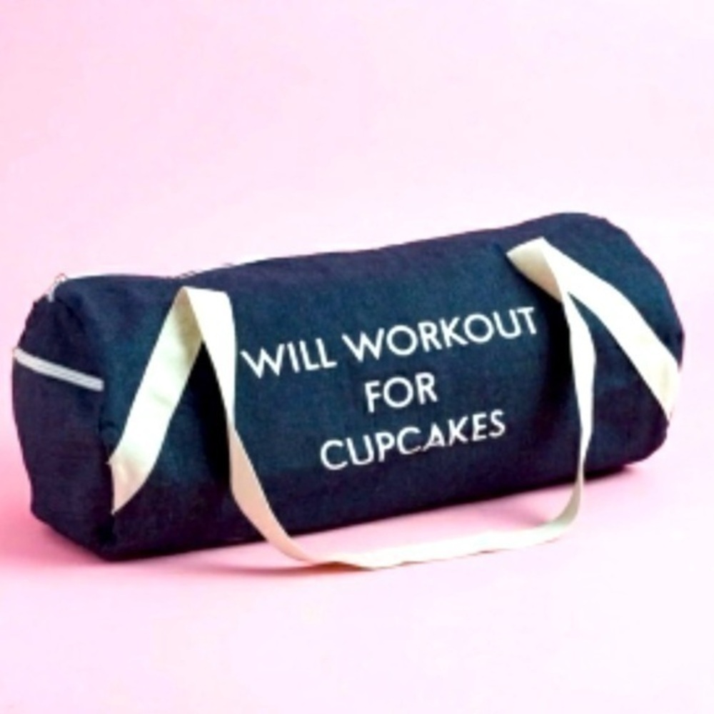 Denim Gym Bag WILL WORK OUT FOR CUPCAKES